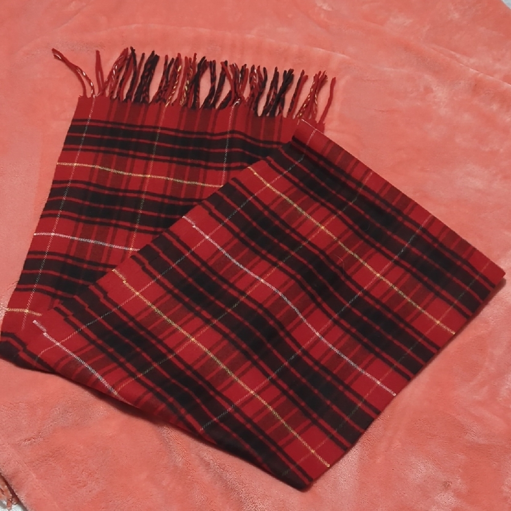 Preston & York Red and Black Tartan Scarf